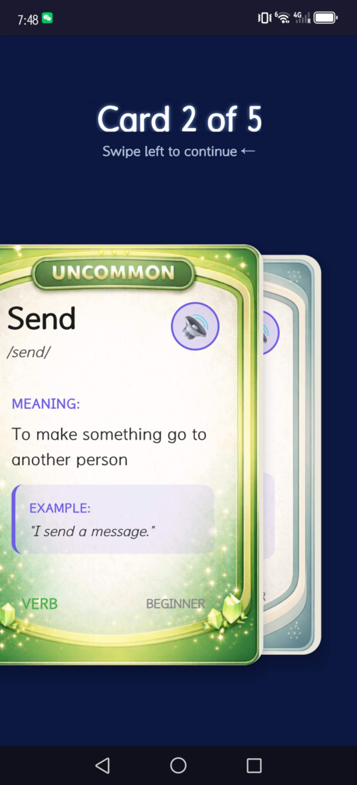 Learning with vocabulary cards